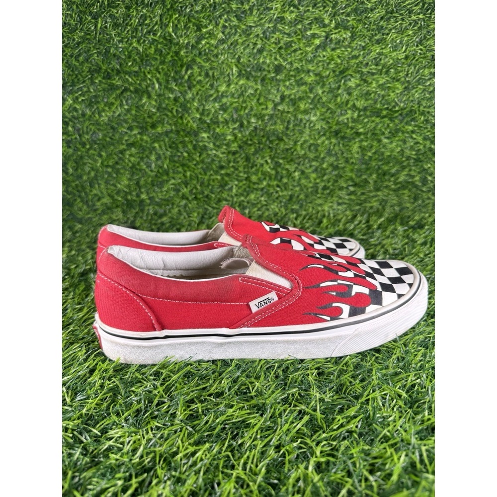 Vans Classic Checker Red Flame Blood Drips Slip On Shoe - Women 10 , Men 8.5